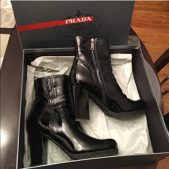 Prada Black Patent Boots - Picture 1 of 5